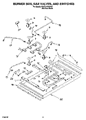 BURNER BOX, GAS VALVES, AND SWITCHES, OPTIONAL PARTS Diagram and Parts List for KGCS166GSS07  KitchenAid Cooktop