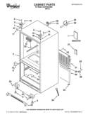 CABINET PARTS Diagram and Parts List for GX2FHDXVB06  Whirlpool Refrigerator