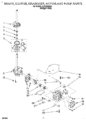 BRAKE, CLUTCH, GEARCASE, MOTOR & PUMP Diagram and Parts List for 3LSC9255BQ0  Whirlpool Washer