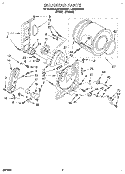 BULKHEAD Diagram and Parts List for LGR5624BN1  Whirlpool Dryer