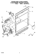 DOOR AND LATCH PARTS Diagram and Parts List for KUDI02CRBL1  KitchenAid Dishwasher