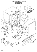 TUB ASSEMBLY Diagram and Parts List for DU8000XB1  Whirlpool Dishwasher