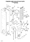 FREEZER LINER AND AIR FLOW Diagram and Parts List for KSSP36QKS01  KitchenAid Refrigerator