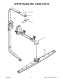 UPPER WASH AND RINSE PARTS Diagram and Parts List for 7WDF530PAYM5  Whirlpool Dishwasher