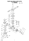 PUMP AND SPRAYARM Diagram and Parts List for DP840SWKX0  Whirlpool Dishwasher