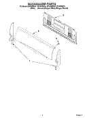 BACKGUARD PARTS Diagram and Parts List for SF3020EKQ1  Whirlpool Range