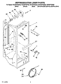 REFRIGERATOR LINER PARTS Diagram and Parts List for KSCS23FSBL02  KitchenAid Refrigerator