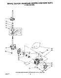 BRAKE, CLUTCH, GEARCASE, MOTOR AND PUMP Diagram and Parts List for AX5133VL0  Whirlpool Washer