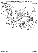 WASHER/DRYER CONTROL PANEL PARTS Diagram and Parts List for YLTE5243DQ5  Whirlpool Washer Dryer Combo