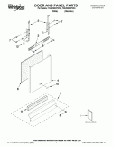 DOOR AND PANEL PARTS Diagram and Parts List for 7GU2300XTVQ3  Whirlpool Dishwasher