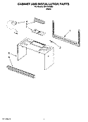 CABINET AND INSTALLATION PARTS Diagram and Parts List for MH1160XSB3  Whirlpool Microwave