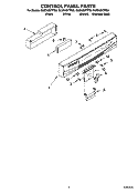 CONTROL PANEL PARTS Diagram and Parts List for GU2500XTPS6  Whirlpool Dishwasher