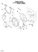 DOOR Diagram and Parts List for GEW9200LW0  Whirlpool Dryer