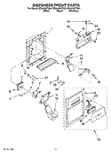 DISPENSER FRONT PARTS Diagram and Parts List for ED5JHEXTS00  Whirlpool Refrigerator