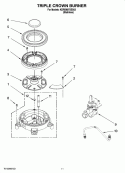 TRIPLE CROWN BURNER Diagram and Parts List for KDRS807SSS03  KitchenAid Range