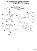 MAGNETRON AND TURNTABLE PARTS Diagram and Parts List for GH8155XJB1  Whirlpool Microwave