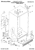 CABINET Diagram and Parts List for 4KSRS25QAW01  KitchenAid Refrigerator