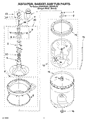 AGITATOR, BASKET AND TUB Diagram and Parts List for LSQ7030LQ0  Whirlpool Washer