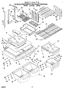 SHELF Diagram and Parts List for KTRS21KDAL03  KitchenAid Refrigerator