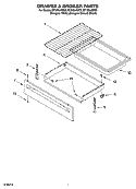 DRAWER & BROILER PARTS, OPTIONAL PARTS Diagram and Parts List for RF196LXMB3  Whirlpool Range