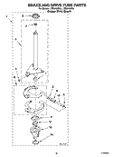 BRAKE AND DRIVE TUBE PARTS Diagram and Parts List for LTE5243DQ4  Whirlpool Washer Dryer Combo
