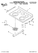COOKTOP PARTS Diagram and Parts List for GERC4120SB0  Whirlpool Range