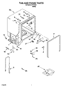 TUB AND FRAME PARTS Diagram and Parts List for IPU98665  Inglis Dishwasher