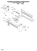 CABINET AND INSTALLATION PARTS Diagram and Parts List for MH1140XMQ1  Whirlpool Microwave
