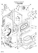 CABINET Diagram and Parts List for LGR5848EQ4  Whirlpool Dryer