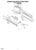 CABINET AND INSTALLATION PARTS Diagram and Parts List for KHMS155LSS3  KitchenAid Microwave