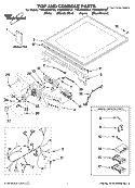 TOP AND CONSOLE PARTS Diagram and Parts List for YWED9600TU1  Whirlpool Dryer