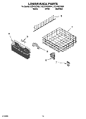 LOWER RACK PARTS, OPTIONAL PARTS (NOT INCLUDED) Diagram and Parts List for KUDK02CRBS1  KitchenAid Dishwasher