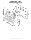 CONTROL PANEL PARTS Diagram and Parts List for WFE371LVS1  Whirlpool Range