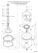AGITATOR, BASKET AND TUB Diagram and Parts List for 3LSC9255AN0  Whirlpool Washer