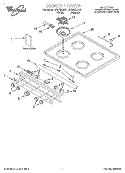 COOKTOP, LITERATURE Diagram and Parts List for RF3010XEN1  Whirlpool Range