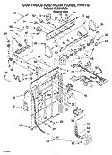 CONTROLS AND REAR PANEL PARTS Diagram and Parts List for 3XLSQ7533JQ5  Whirlpool Washer