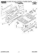 COOKTOP AND CONTROL PANEL, LITERATURE Diagram and Parts List for FGP335BQ1  Roper Range