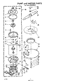 PUMP AND MOTOR Diagram and Parts List for SHU55040  Whirlpool Dishwasher