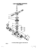 PUMP AND SPRAY ARM Diagram and Parts List for DU8016XX0  Whirlpool Dishwasher