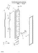 FREEZER DOOR Diagram and Parts List for KSRS22KGBT01  KitchenAid Refrigerator