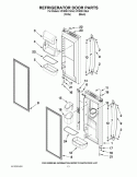 REFRIGERATOR DOOR PARTS Diagram and Parts List for KFIS25XVBL4  KitchenAid Refrigerator