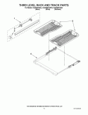 THIRD LEVEL RACK AND TRACK PARTS Diagram and Parts List for KUDE60FVBL3  KitchenAid Dishwasher
