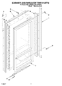 CABINET AND BREAKER TRIM PARTS Diagram and Parts List for KBLC36FKB02  KitchenAid Refrigerator