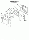OVEN DOOR PARTS Diagram and Parts List for IBS330PRS04  Whirlpool Wall Oven