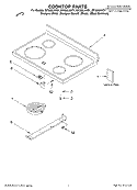 COOKTOP, LITERATURE Diagram and Parts List for RF368LXKT1  Whirlpool Range