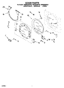 DOOR PARTS Diagram and Parts List for YGEW9250PL0  Whirlpool Dryer