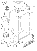 CABINET Diagram and Parts List for 4ED20ZKXDN01  Whirlpool Refrigerator