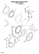 DOOR AND LATCH PARTS Diagram and Parts List for KHWS01PMT1  KitchenAid Washer