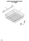 UPPER RACK AND TRACK PARTS Diagram and Parts List for RUD8050RD0  Roper Dishwasher