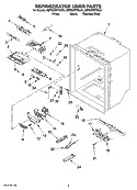 REFRIGERATOR LINER PARTS Diagram and Parts List for KBFS25ETSS01  KitchenAid Refrigerator